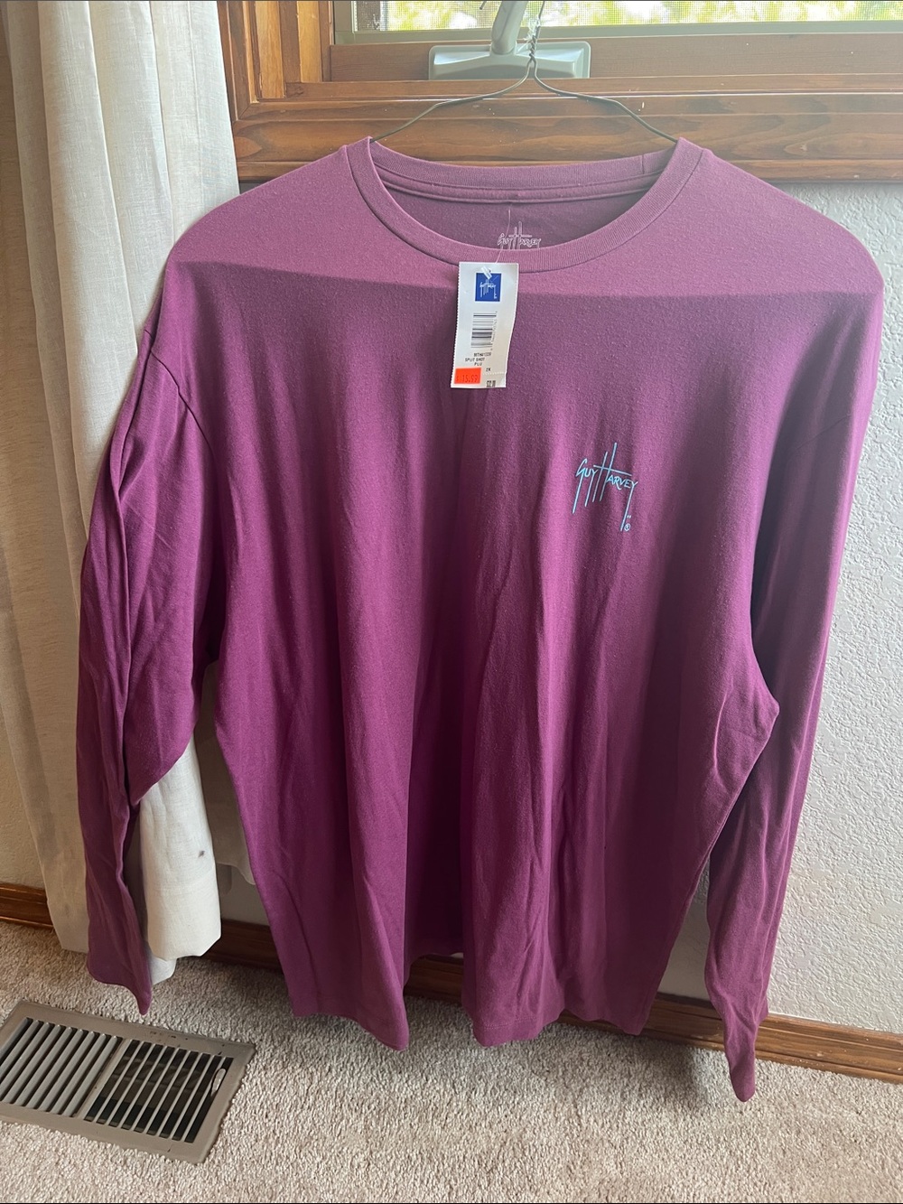 Guy Harvey Long Sleeve Tee in Plum